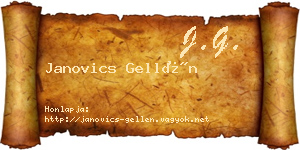 Janovics Gellén névjegykártya